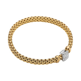 Gelbgold, Armschmuck, FOPE Eka Flex'it Armband mit Diamantpavé, Ref: 56102BX_PB_G_XBX_00M