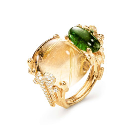 Gelbgold, Ringe, Ole Lynggaard Copenhagen BoHo Doppelring mit Diamant-Pavé, Ref: A3205-405
