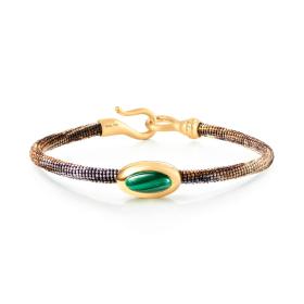Textil, Armschmuck, Ole Lynggaard Copenhagen Life Armband mit Malachit A2942-403