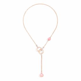Weißgold, Halsschmuck, Pomellato Nudo Rosenquarz Lariat-Kette PCB9051O6000BRCQR