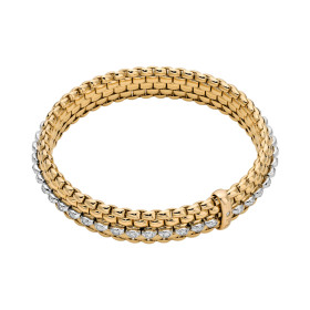 Gelbgold, Armschmuck, FOPE Eka Flex'it Armband mit Diamantpavé, Ref: 58504BX_PB_G_GBX_00L