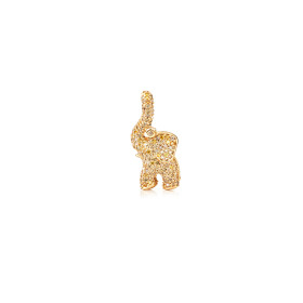         Gelbgold, Halsschmuck, Ole Lynggaard Copenhagen Elephant Anhänger mit Diamant-Pavé A1384-410