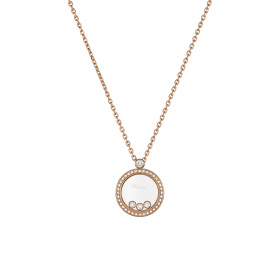 Roségold, Halsschmuck, Chopard Happy Diamonds Icons Anhänger mit Halskette 793929-5301