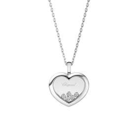 Weißgold, Halsschmuck, Chopard Happy Diamonds Icons Anhänger mit Halskette, Ref: 79A039-1001