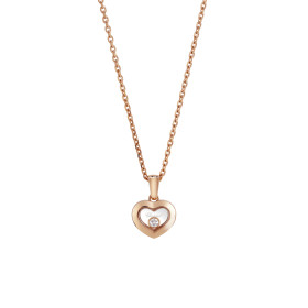 Roségold, Halsschmuck, Chopard Happy Diamonds Icons Anhänger mit Halskette, Ref: 79A054-5001