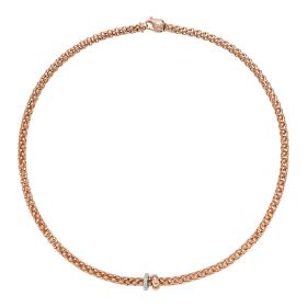 Weißgold, Halsschmuck, FOPE Flex'it Solo Collier mit Diamanten 62406CX_PB_R_BRX_043