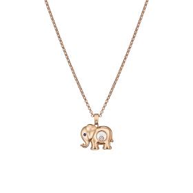 Roségold, Halsschmuck, Chopard Happy Diamonds Elefant Anhänger mit Halskette 79A189-5001