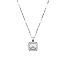 Weißgold, Halsschmuck, Chopard Happy Diamonds Icons Anhänger mit Halskette 79A115-1201