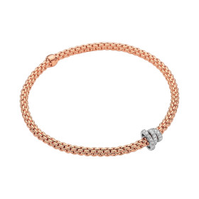 Roségold, Armschmuck, FOPE Eka Flex'it Armband mit Diamantpavé, Ref: 74408BX_PB_R_BBB_0XS