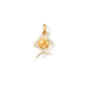         Gelbgold, Halsschmuck, Ole Lynggaard Copenhagen Young Fish Charm mit Diamant-Pavé A3264-401