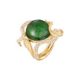 Gelbgold, Ringe, Ole Lynggaard Copenhagen Snakes Ring Pavé A2962-401