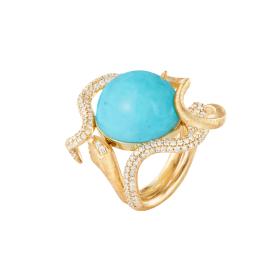 Gelbgold, Ringe, Ole Lynggaard Copenhagen Snakes Ring Pavé A2962-403