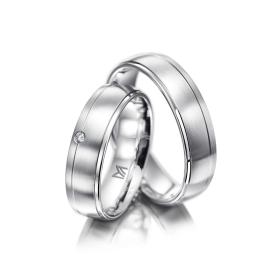 Weißgold, Ringe, Meister Trauringe Classics 112.8931.01/112.8931.00-W