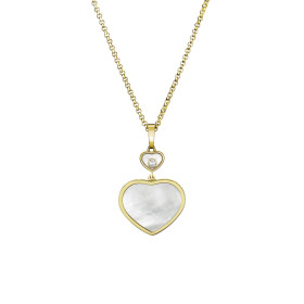 Gelbgold, Halsschmuck, Chopard Happy Hearts Anhänger mit Halskette 797482-0301