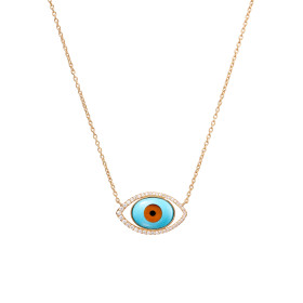        Gelbgold, Halsschmuck, Ole Lynggaard Copenhagen Evil Eye Halskette A3258-401