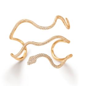 Gelbgold, Armschmuck, Ole Lynggaard Copenhagen Snakes-Armreif In Pavé-Fassung A3140-401