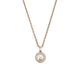 Roségold, Halsschmuck, Chopard Happy Diamonds Icons Anhänger mit Halskette 79A017-5201