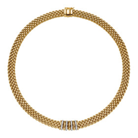 Gelbgold, Halsschmuck, FOPE Panorama Collier mit Diamanten 58812CX_BB_G_GBX_042