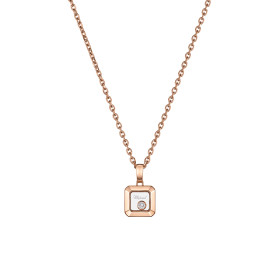 Roségold, Halsschmuck, Chopard Happy Diamonds Icons Anhänger mit Halskette 79A114-5001