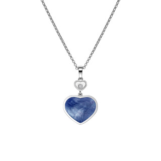 Weißgold, Halsschmuck, Chopard Happy Hearts Anhänger mit Halskette, Ref: 797482-1350