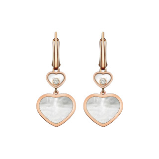 Roségold, Ohrringe, Chopard Happy Hearts Ohrhänger, Ref: 837482-5310