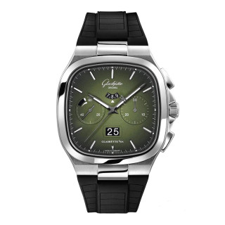 Damen- und Herrenuhr, Glashütte Original Seventies Chronograph Panoramadatum, Ref: 1-37-02-09-02-63