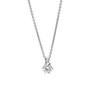 Weißgold, Halsschmuck, Heinz Mayer Solitaircollier 0.25 ct., Ref: A3760
