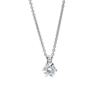 Weißgold, Halsschmuck, Heinz Mayer Solitaircollier 0.50 ct., Ref: A3761