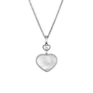 Weißgold, Halsschmuck, Chopard Happy Hearts Anhänger mit Halskette, Ref: 797482-1301