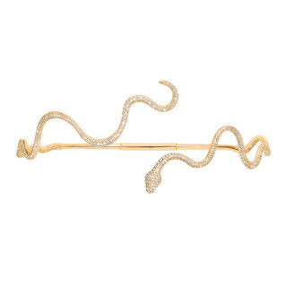 Gelbgold, Halsschmuck, Ole Lynggaard Copenhagen Snakes Halsreif mit Diamant-Pavé, Ref: A9997-462