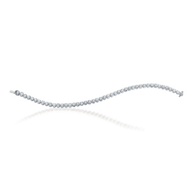         Weißgold, Armschmuck, Heinz Mayer Brillantarmband in Krappenfassung