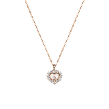 Halsschmuck, Roségold, Chopard Happy Diamonds Icons Joaillerie Anhänger