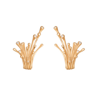 Ohrringe, Gelbgold, Ole Lynggaard Copenhagen BoHo Zweig Ohrclips Medium
