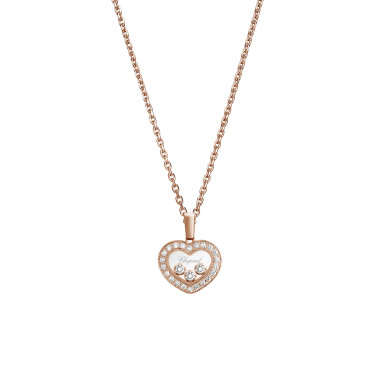 Halsschmuck, Roségold, Chopard Happy Diamonds Icons Anhänger mit Halskette