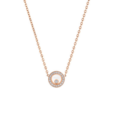 Halsschmuck, Roségold, Chopard Happy Diamonds Icons Halskette