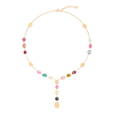 Halsschmuck, Gelbgold, Marco Bicego Lunaria Color Halskette