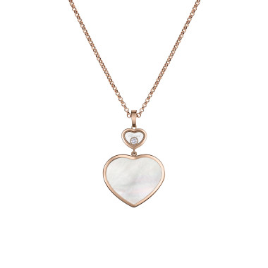         Roségold, Halsschmuck, Chopard Happy Hearts Anhänger mit Halskette