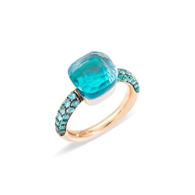 Ringe, Weißgold, Pomellato Ring Nudo Deep Blue
