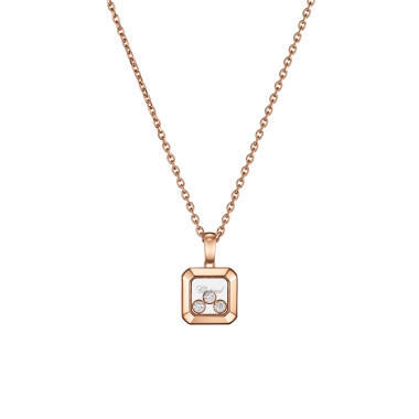         Roségold, Halsschmuck, Chopard Happy Diamonds Icons Anhänger mit Halskette