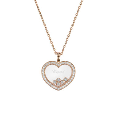 Halsschmuck, Roségold, Chopard Happy Diamonds Icons Halskette mit Anhänger