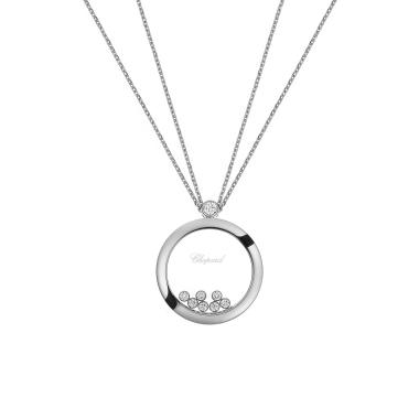 Halsschmuck, Weißgold, Chopard Happy Diamonds Anhänger