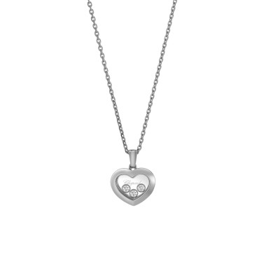 Halsschmuck, Weißgold, Chopard Happy Diamonds Icons Halskette mit Anhänger