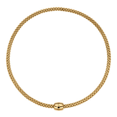Halsschmuck, Gelbgold, FOPE Solo Flex'it Halskette mit dekorativem Verschluss