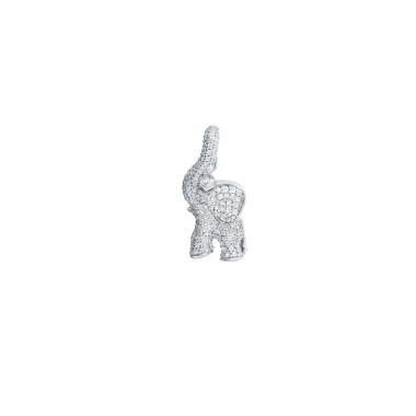         Weißgold, Halsschmuck, Ole Lynggaard Copenhagen Elephant Anhänger mittel mit Diamant-Pavé