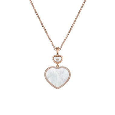 Halsschmuck, Roségold, Chopard Happy Hearts Anhänger mit Halskette