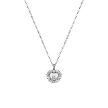 Halsschmuck, Weißgold, Chopard Happy Diamonds Icons Joaillerie Halskette mit Anhänger