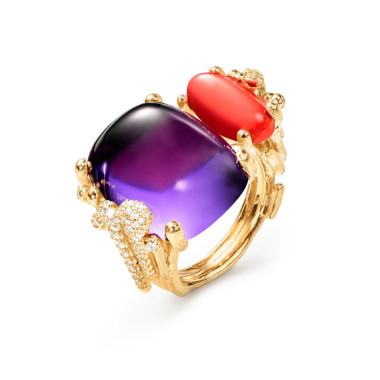         Gelbgold, Ringe, Ole Lynggaard Copenhagen BoHo Doppelring mit Diamant-Pavé