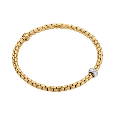         Gelbgold, Armschmuck, FOPE Eka Flex'it Armband mit Diamanten in Rautenfassung