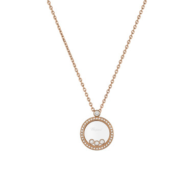 Halsschmuck, Roségold, Chopard Happy Diamonds Icons Anhänger mit Halskette