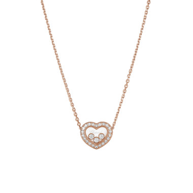 Halsschmuck, Roségold, Chopard Happy Diamonds Icons Collier